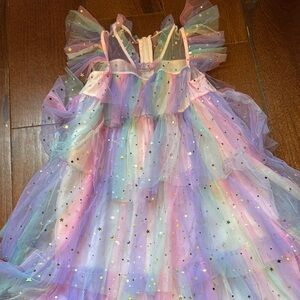 Rainbow Starry Kids Casual Dress